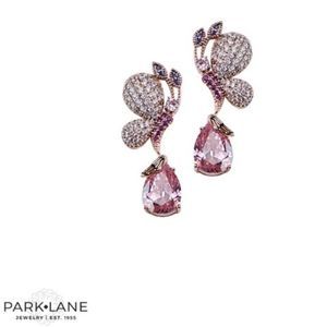 Park Lane Flourish Pink Butterfly Earrings Pink &!Magenta Cubic Zirconia NWT
